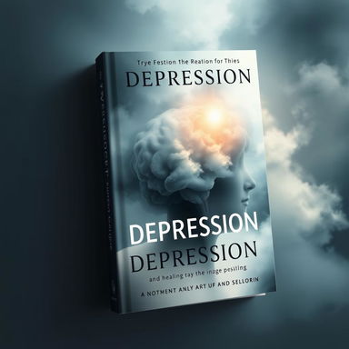 A book cover design that reflects the theme of depression and its dynamics, combined with elements of care and healing