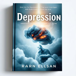A book cover design that reflects the theme of depression and its dynamics, combined with elements of care and healing