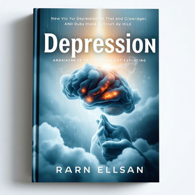 A book cover design that reflects the theme of depression and its dynamics, combined with elements of care and healing