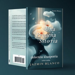 A book cover design for the book titled "Una Pequeña Historia" by author Jazmín Blanco, capturing the theme of depression and its dynamics, intertwined with elements of care and healing