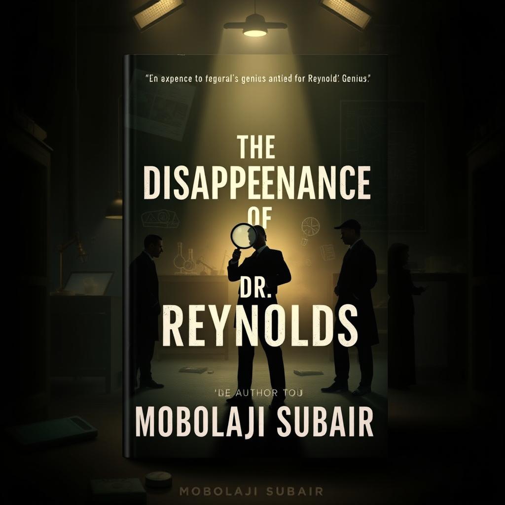 A captivating book cover design for "The Disappearance of Dr