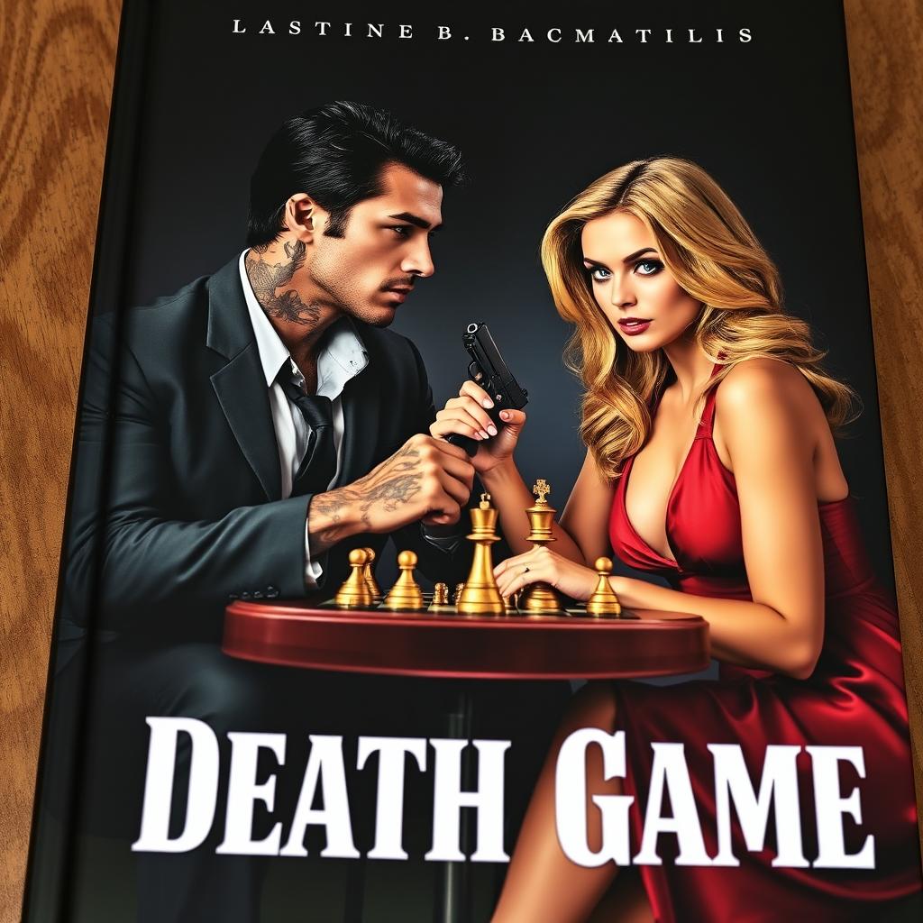 A dark and mysterious book cover for "Death Game", featuring a captivating Mafia scene