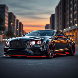 A Bentley Continental GT featuring an aggressive widebody kit