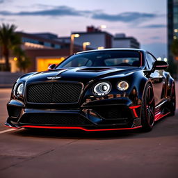 A Bentley Continental GT featuring an aggressive widebody kit