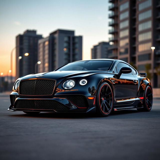 A Bentley Continental GT featuring an aggressive widebody kit