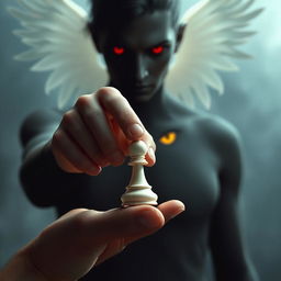 A human holding a chess pawn in their hand, symbolizing strategy and control