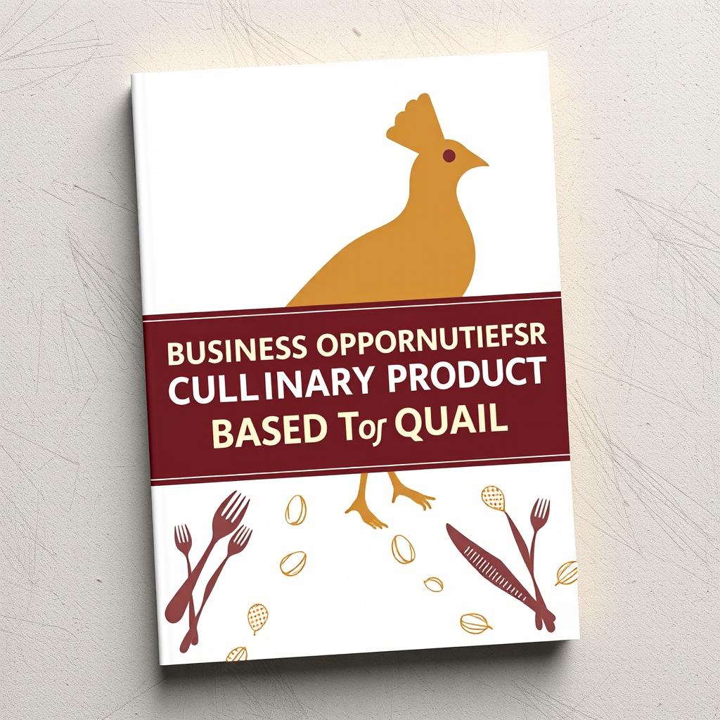 A professional book cover design highlighting the niche of culinary products based on quail