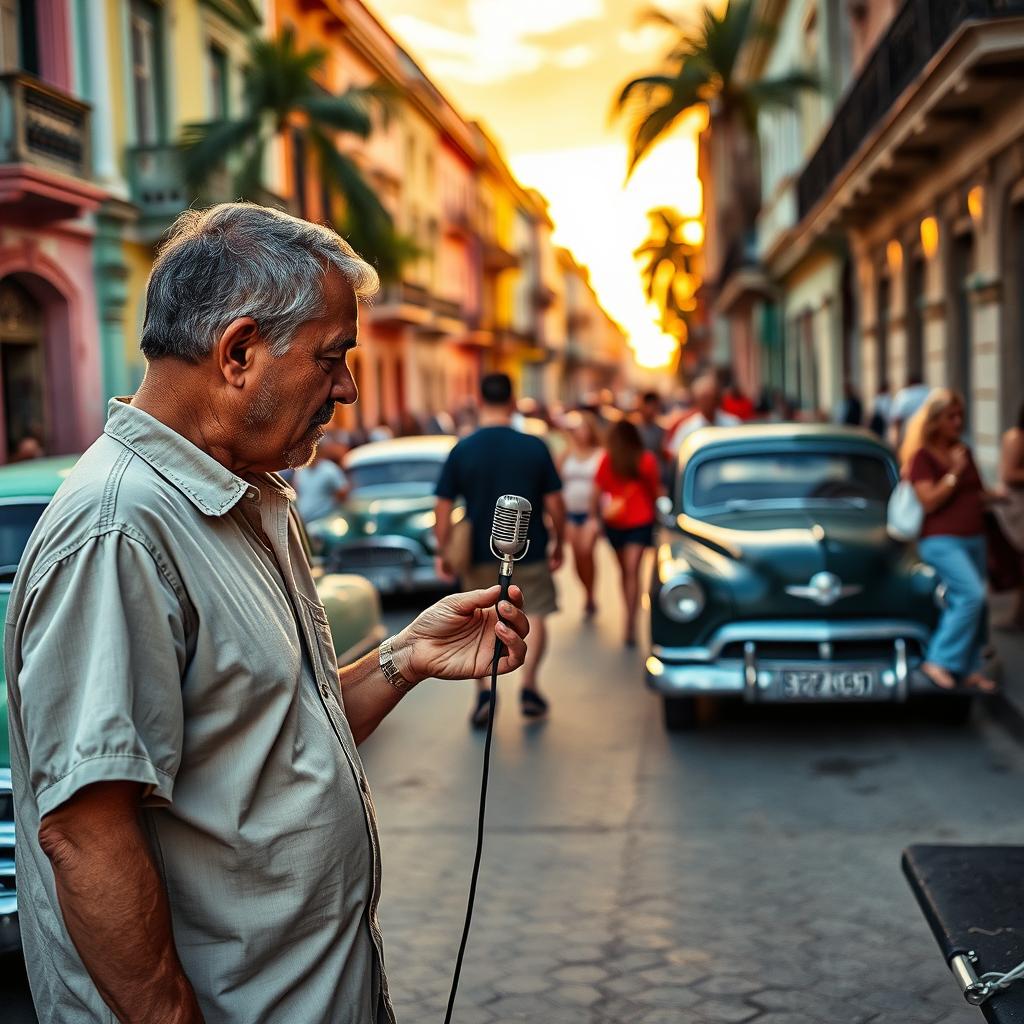 A scene in Cuba illustrating an attempted scam involving a miniature microphone