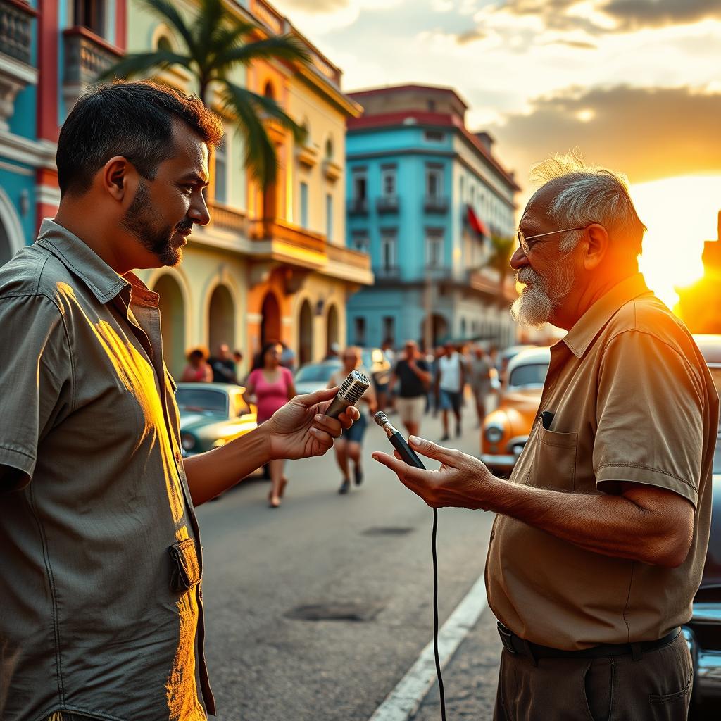 A scene in Cuba illustrating an attempted scam involving a miniature microphone