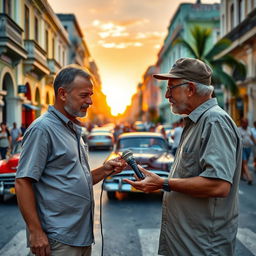 A scene in Cuba illustrating an attempted scam involving a miniature microphone