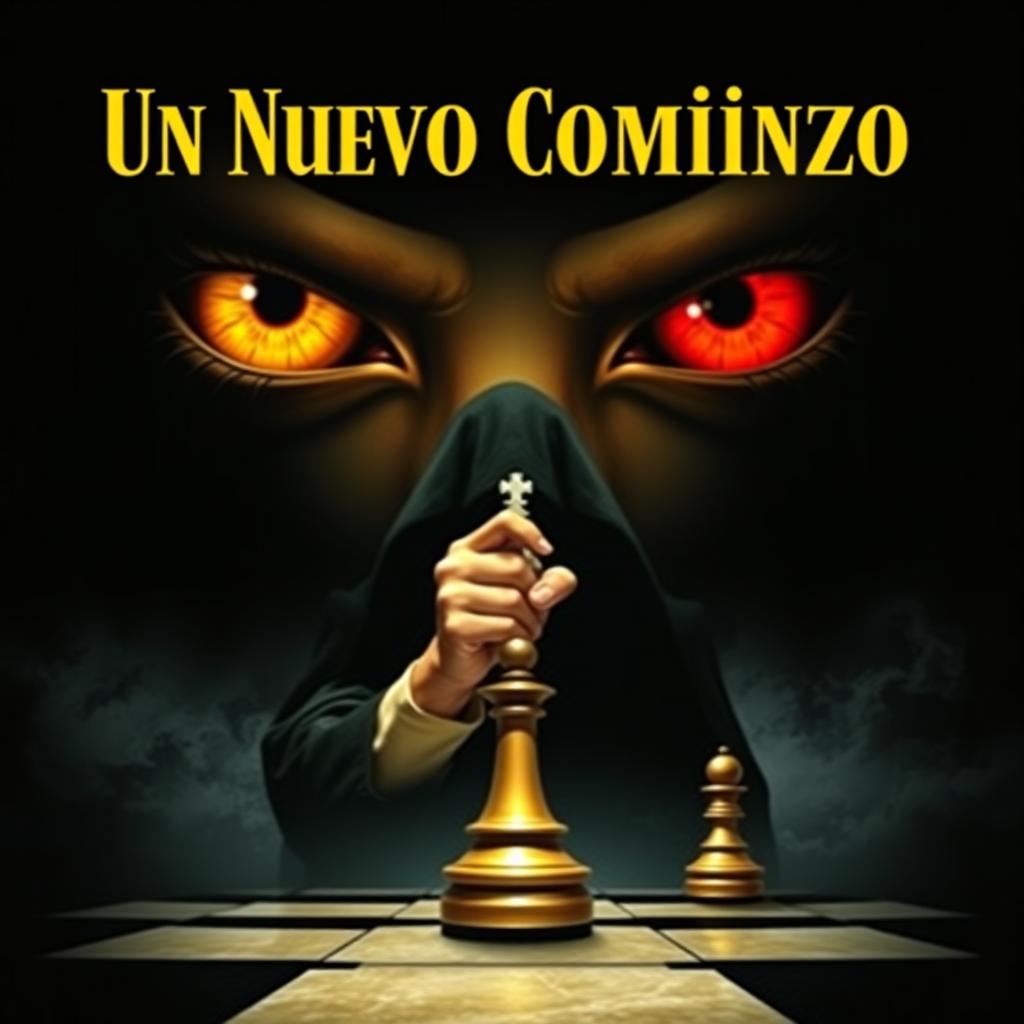 A book cover for "Un Nuevo Comienzo" featuring a dark and enigmatic background