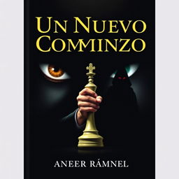 A book cover for "Un Nuevo Comienzo" featuring a dark and enigmatic background