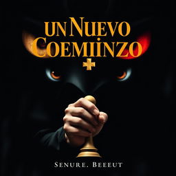 Cover design for "Un Nuevo Comienzo" with a dark and enigmatic background