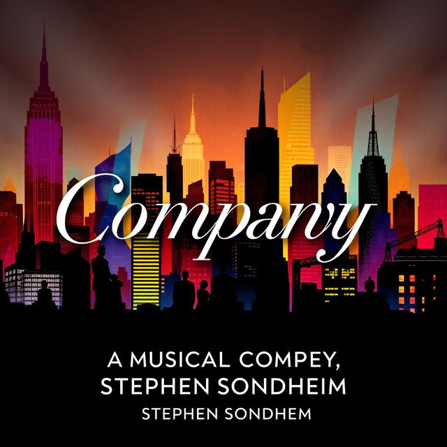 An artistic poster for "Company: A Musical Comedy by Stephen Sondheim