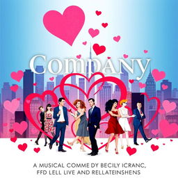 A theatrical poster for "Company: A Musical Comedy About Love and Relationships