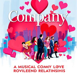 A theatrical poster for "Company: A Musical Comedy About Love and Relationships