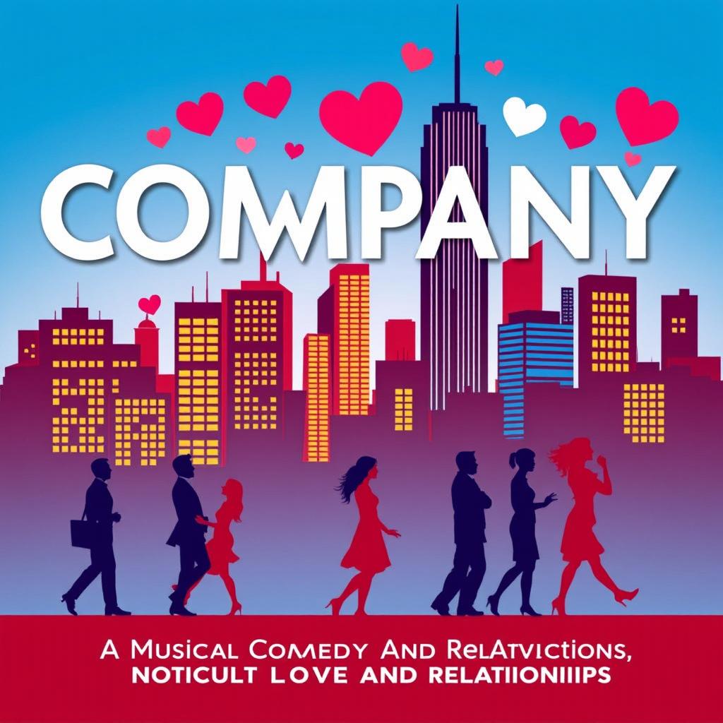 A theater poster for "Company: A Musical Comedy About Love and Relationships