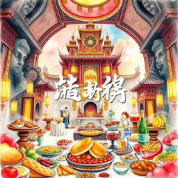 A beautiful watercolor-style book cover for a Chinese novel titled 鮮滿宮堂