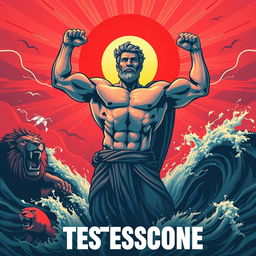 A powerful depiction of testosterone in a metaphorical form, showing a muscular male figure radiating strength and vitality