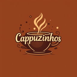 A captivating and artistic logo design for a Discord server named "Cappuzinhos", featuring elements that represent the warmth and camaraderie of a group gathering