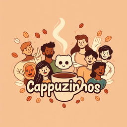 A vibrant and engaging illustration for a Discord server named "Cappuzinhos"