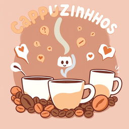 A lively and inviting illustration for a Discord server called "Cappuzinhos"