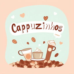 A lively and inviting illustration for a Discord server called "Cappuzinhos"