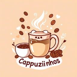 An engaging and warm illustration for a Discord server named "Cappuzinhos"