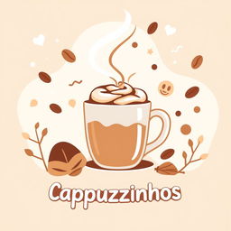 An engaging and warm illustration for a Discord server named "Cappuzinhos"