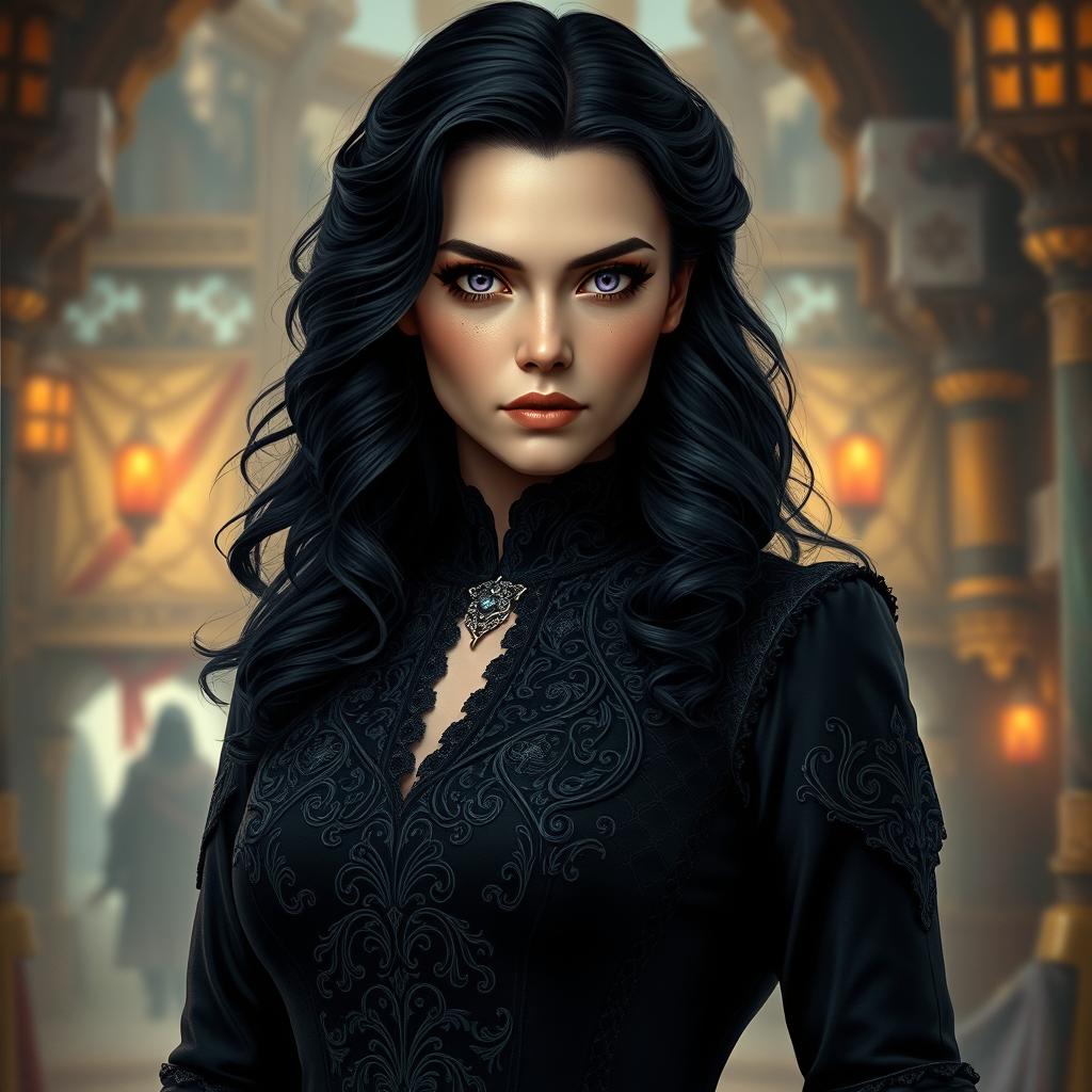 A captivating portrait of Yennefer of Vengerberg, from The Witcher series