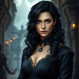 A captivating portrait of Yennefer of Vengerberg, from The Witcher series