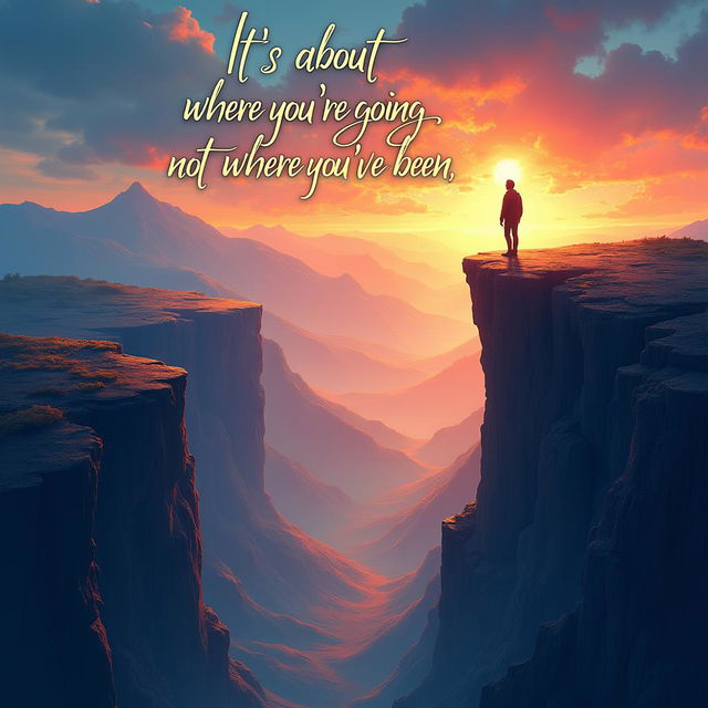 Cinematic motivational poster featuring an inspiring quote