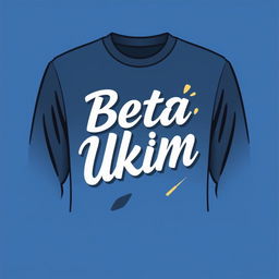 A unique t-shirt design prominently featuring the phrase "Beta Ukim" in stylish, bold lettering