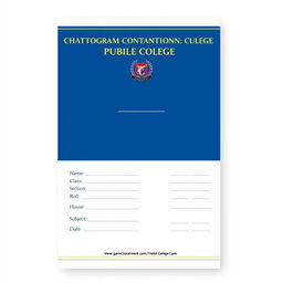 A4 size cover page design for an educational institution