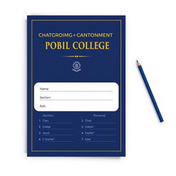 A4 size cover page design for an educational institution