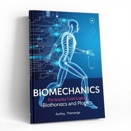 A visually engaging book cover focusing on the interplay between medicine, human biomechanics, and orthopedics