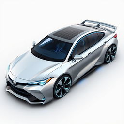 Futuristic reimagining of a 1991 Toyota Camry, transformed into a sleek, modern concept car