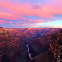 A serene sunset view of the Grand Canyon