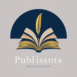 A sophisticated logo design for a publishing brand specializing in novels and books