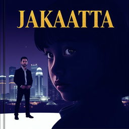 A cover featuring the silhouette of Jakarta city at night with skyscrapers and twinkling city lights in the background
