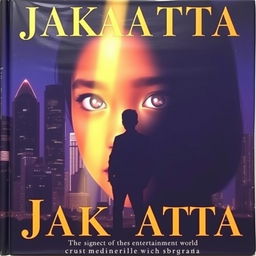A cover featuring the silhouette of Jakarta city at night with skyscrapers and twinkling city lights in the background