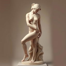 A tasteful representation of a nude scene, focusing on the beauty of the human form in a classical art style