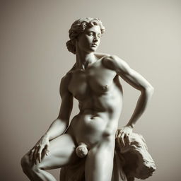 A tasteful representation of a nude scene, focusing on the beauty of the human form in a classical art style