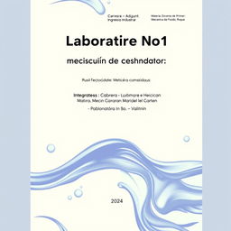 Cover page design for a laboratory density report, A4 size