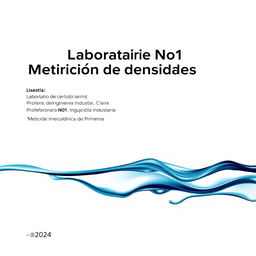 Cover page design for a laboratory density report, A4 size