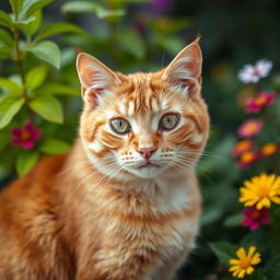 A stunning ginger cat with vibrant fur, captured in a close-up shot that highlights its expressive eyes and soft texture of the fur