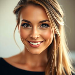 A sensual and alluring portrait of a confident and attractive woman with a captivating smile