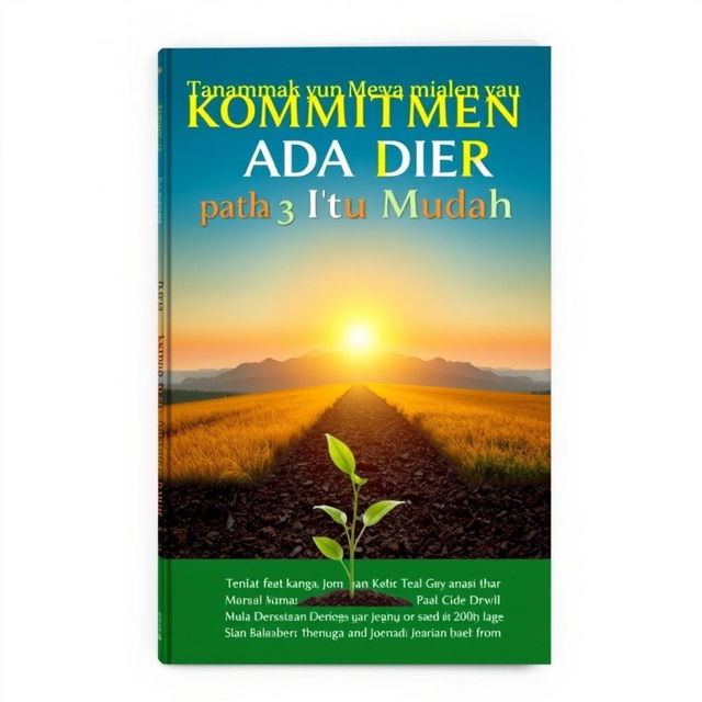 A book cover for a title called "Tanamkan Komitmen pada Diri itu Mudah"