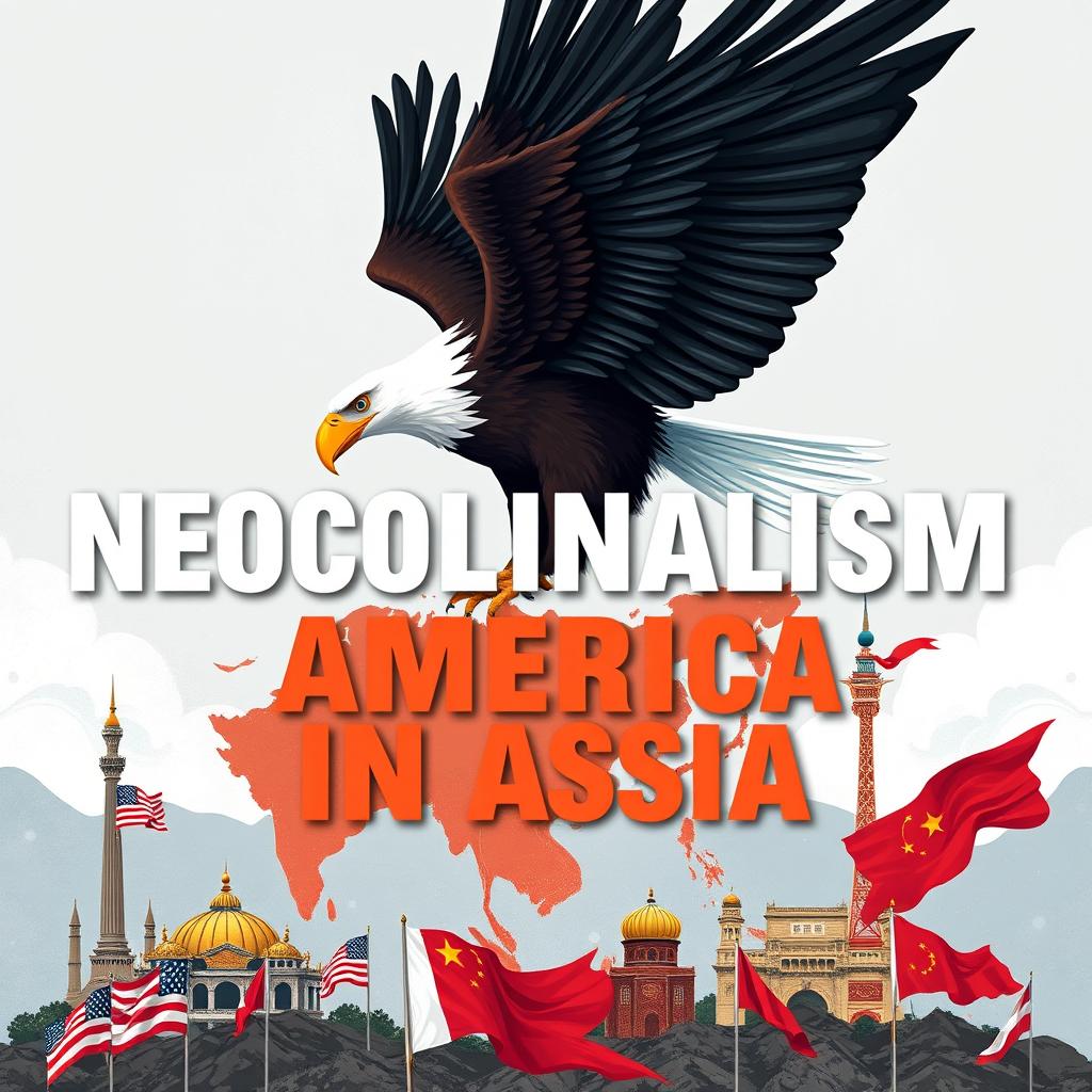 Illustrate the cover of a book titled 'Neocolonialism of America in Asia'