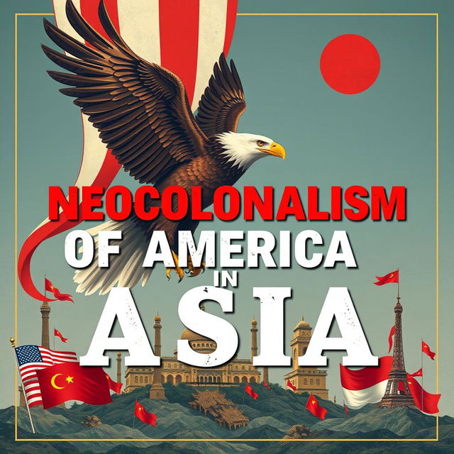 Illustrate the cover of a book titled 'Neocolonialism of America in Asia'